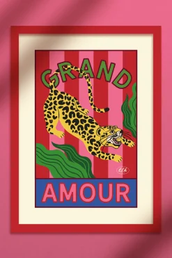 AFFICHE A3 GRAND AMOUR LEOPARD