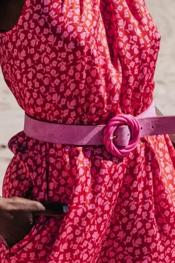 CEINTURE TORSADE SUEDE PINK