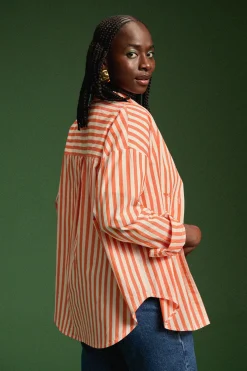 CHEMISE OMER ORANGE STRIPE
