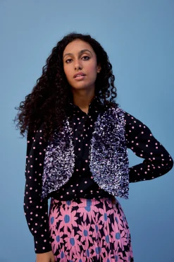 GILET RAVEL SEQUINS LILAS