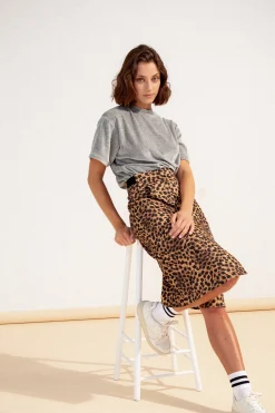 JUPE ANAELLE LEOPARD