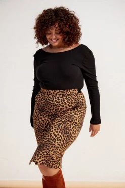 JUPE ANAELLE LEOPARD