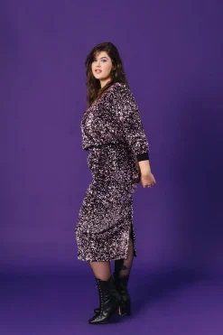 JUPE SARAH SEQUINS ROSE