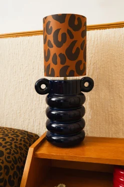 LAMPE ALI LEOPARD & BLEU MARINE