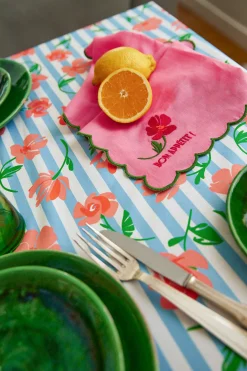 NAPPE AMELIA BLUE FLOWERS STRIPES