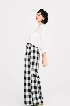 PANTALON HARYA VICHY NOIR & BLANC