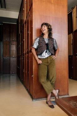 PANTALON NELSON VELOURS KAKI