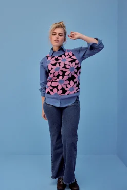 PULL WINNIE FLEUR ROSE