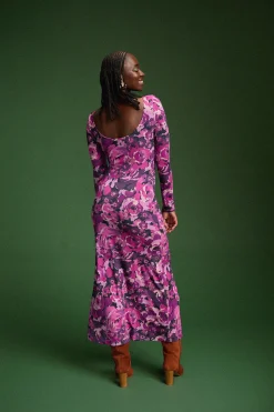 ROBE MADISON PURPLE FLOWERS