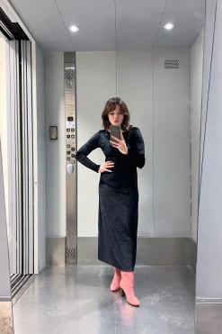 ROBE MADISON VELOURS NOIR