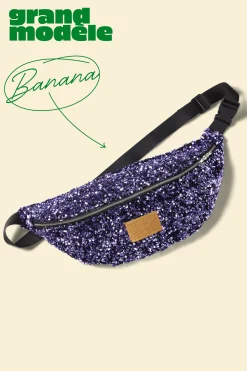 SAC BANANA SEQUINS LILAS