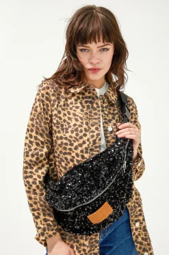 SAC BANANA SEQUINS NOIRS