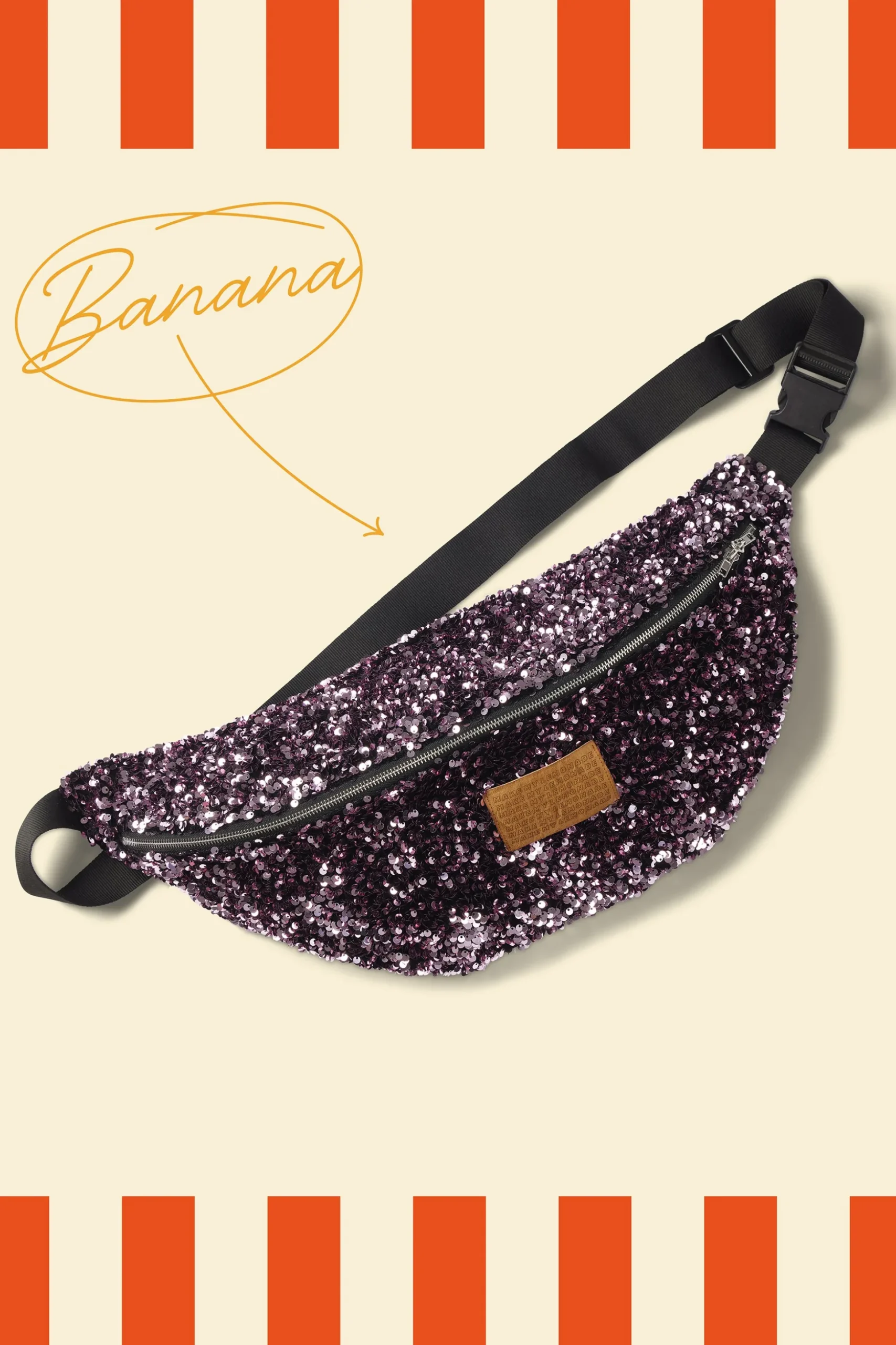 SAC BANANA SEQUINS ROSES