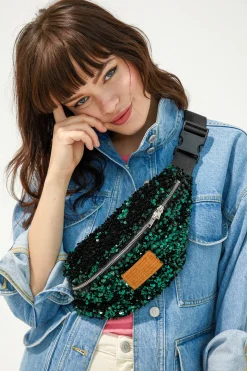 SAC BANANITA SEQUINS VERTS
