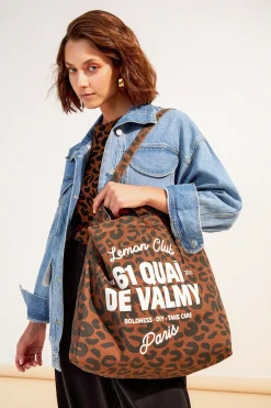 SAC CABAS SUZETTE LEOPARD