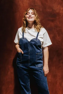 SALOPETTE HEDWIGE JEAN MEDIUM BLUE