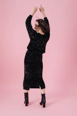SWEAT HENRI SEQUINS NOIRS