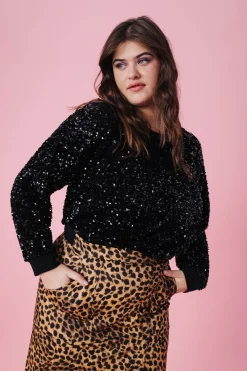 SWEAT HENRI SEQUINS NOIRS