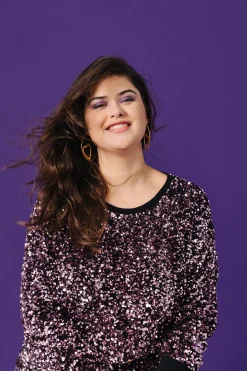 SWEAT HENRI SEQUINS ROSE