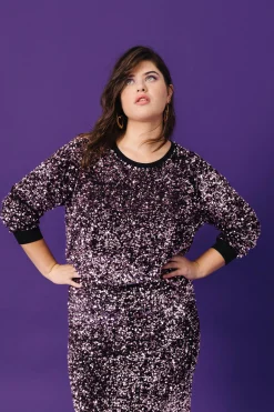 SWEAT HENRI SEQUINS ROSE