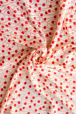 TISSU ECRU CERISES
