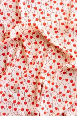 TISSU ECRU CERISES