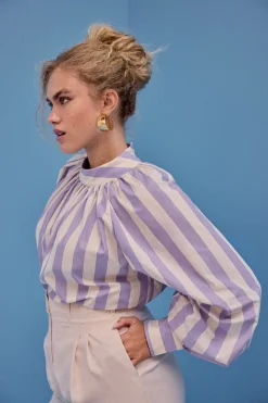 TOP ALICE RAYURE VIOLET