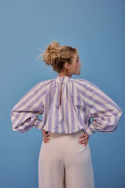 TOP ALICE RAYURE VIOLET