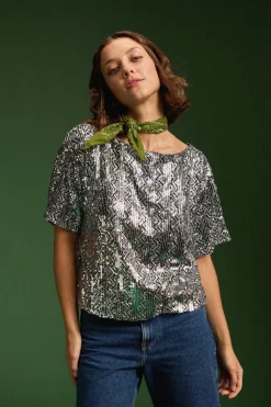TOP SONIA SEQUINS ARGENTE