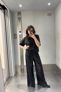 TOP SONIA SEQUINS NOIRS